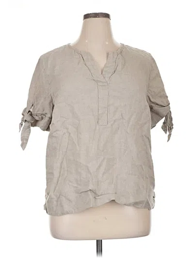 Pre-owned Charter Club Short Sleeve Blouse In Gray