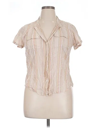 Pre-owned Charter Club Short Sleeve Blouse In Ivory