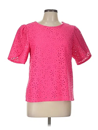 Pre-owned Charter Club Short Sleeve Blouse In Pink