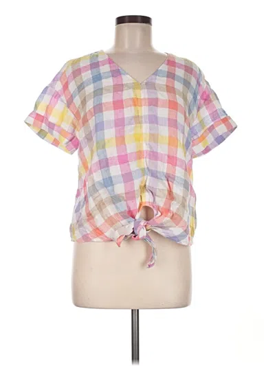 Pre-owned Charter Club Short Sleeve Blouse In Pink