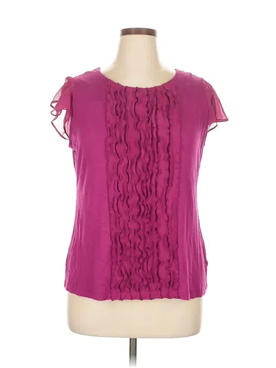 Pre-owned Charter Club Short Sleeve Blouse In Purple