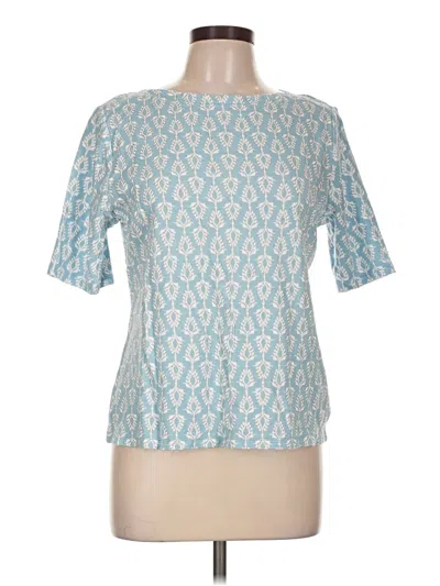 Pre-owned Charter Club Short Sleeve Blouse In Teal