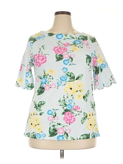 Charter Club Short Sleeve Blouse In Multi