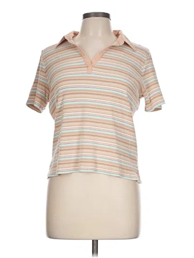Pre-owned Charter Club Short Sleeve Polo Shirt In Tan