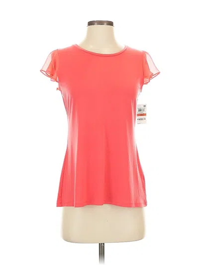 Charter Club Short Sleeve Top Red Ruffles Neckline Tops