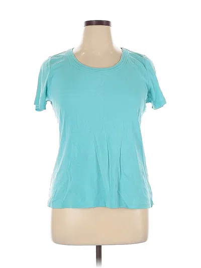 Pre-owned Charter Club Short Sleeve Top Teal Scoop Neck Tops In Blue