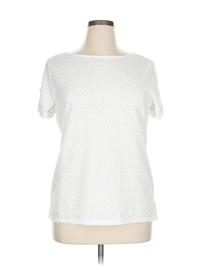 Pre-owned Charter Club Short Sleeve Top White Boatneck Tops