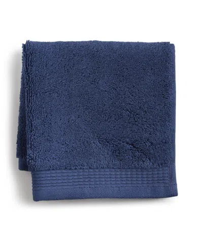Charter Club Signature Washcloth, 13" X 13", Exclusively At Macy's In Navy