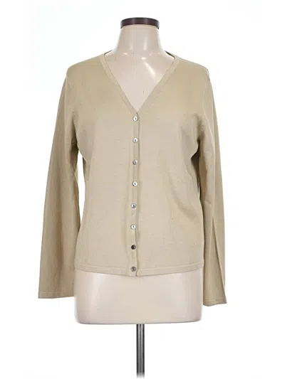 Pre-owned Charter Club Silk Cardigan Sweater In Tan