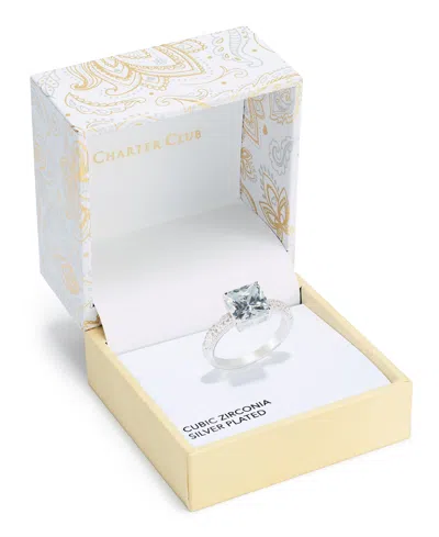 Charter Club Silver Plated Cubic Zirconia Ring, Created For Macy's