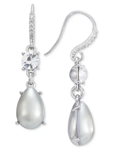 Charter Club Silver-tone Crystal & Color Imitation Pearl Drop Earrings, Created For Macy's In Multi