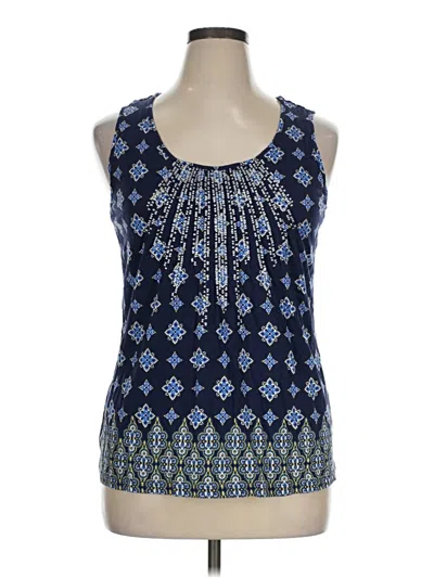 Pre-owned Charter Club Sleeveless Blouse In Blue
