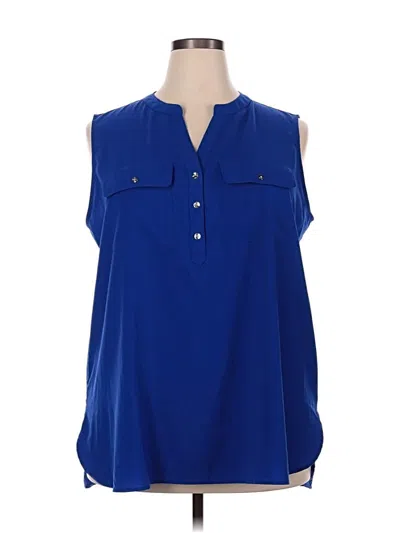 Pre-owned Charter Club Sleeveless Blouse In Blue