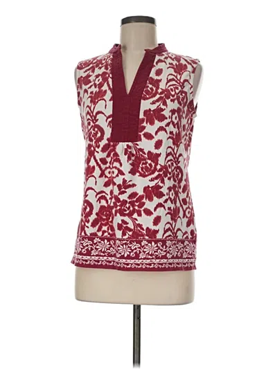 Pre-owned Charter Club Sleeveless Blouse In Burgundy