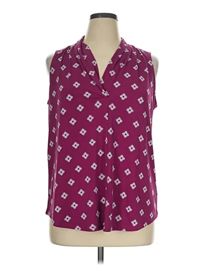 Pre-owned Charter Club Sleeveless Blouse In Burgundy