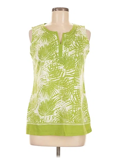 Pre-owned Charter Club Sleeveless Blouse In Green