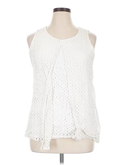Pre-owned Charter Club Sleeveless Blouse In Ivory