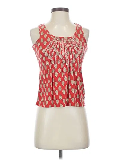 Pre-owned Charter Club Sleeveless Blouse In Red