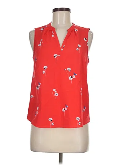Pre-owned Charter Club Sleeveless Blouse In Red