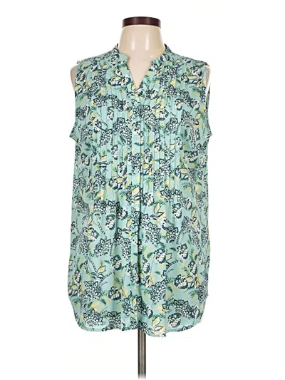 Pre-owned Charter Club Sleeveless Blouse In Teal