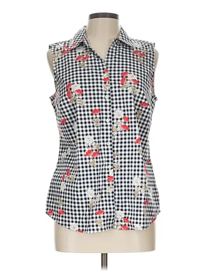 Pre-owned Charter Club Sleeveless Button Down Shirt In Ivory