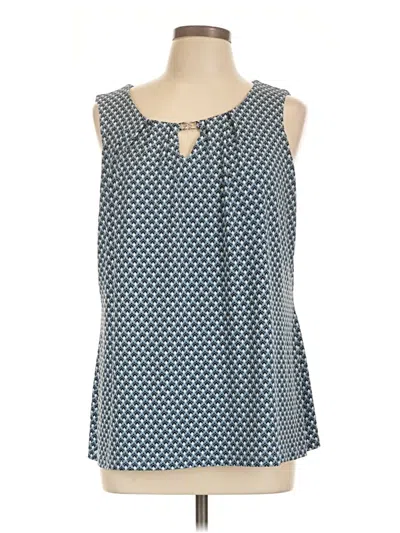 Pre-owned Charter Club Sleeveless Top Blue Keyhole Neckline Tops