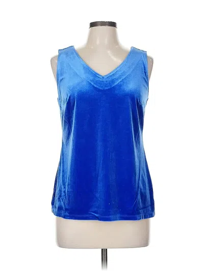 Pre-owned Charter Club Sleeveless Top Blue V Neck Tops