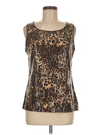 Pre-owned Charter Club Sleeveless Top Gold Scoop Neck Tops