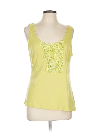 Pre-owned Charter Club Sleeveless Top Yellow Scoop Neck Tops