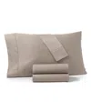 Charter Club Solid 550 Thread Count 100% Cotton 3-pc. Sheet Set, Twin, Exclusively At Macy's In Brown