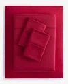 Charter Club Solid 550 Thread Count 100% Cotton 4-pc. Sheet Set, California King, Exclusively At Macy's In Red