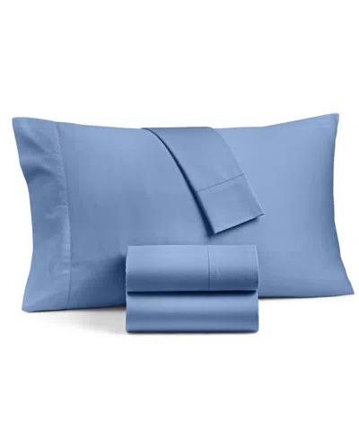 Charter Club Solid 550 Thread Count 100% Cotton 4-pc. Sheet Set, California King, Exclusively At Macy's In Blue