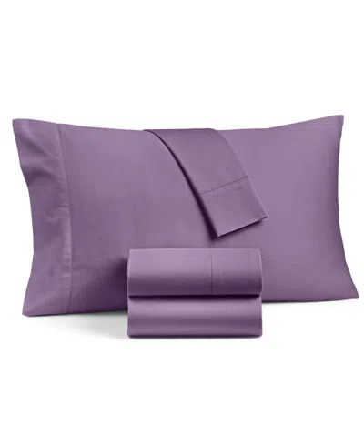 Charter Club Solid 550 Thread Count 100% Cotton 4-pc. Sheet Set, Full, Exclusively At Macy's In Purple