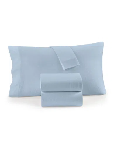Charter Club Solid Flannel Cotton 4-pc. Sheet Set, King, Exclusively At Macy's In Blue