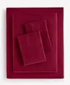 Charter Club Solid Flannel Cotton 4-pc. Sheet Set, Queen, Exclusively At Macy's In Red