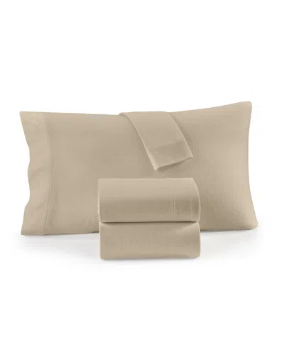 Charter Club Solid Flannel Pillowcase Set, Standard, Exclusively At Macy's In Brown