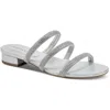 Charter Club Sunnyy Womens Rhinestone Glitter Slide Sandals In Silver