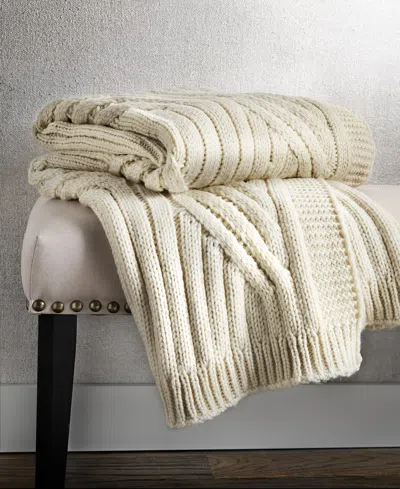 Charter Club Sweater-knit Throw, 50" X 60", Macy's Exclusive In White