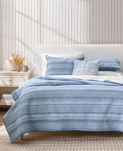 Charter Club Textured Yarn Dye 3-pc. Quilt Set, Full/queen, Macy's Exclusive In Blue