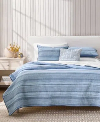Charter Club Textured Yarn Dye Quilt Sets Macys Exclusive In Blue