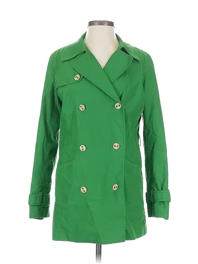 Pre-owned Charter Club Trenchcoat In Green