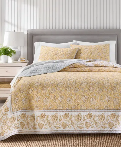 Charter Club Valencia Jacobean 2-pc. Quilt Set, Twin, Macy's Exclusive In Yellow
