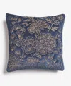 Charter Club Velvet Botanical Decorative Pillow, 18" X 18", Exclusively At Macy's In Blue