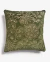 Charter Club Velvet Botanical Decorative Pillow, 18" X 18", Exclusively At Macy's In Green