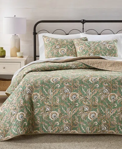 Charter Club Venetian Vine Quilted 3-piece Quilt Set, King, Macy's Exclusive In Green