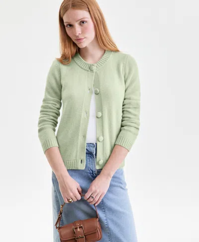 Charter Club Women's 100% Cashmere Chunky Crewneck Cardigan, Macy's Exclusive In Multi