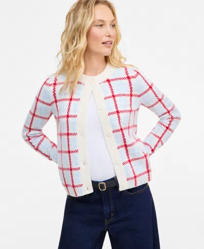 Charter Club Women's 100% Cashmere Chunky Crewneck Cardigan, Macy's Exclusive In White