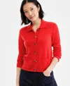 Charter Club Women's 100% Cashmere Collared Shrunken Cardigan, Macy's Exclusive In Red