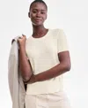 Charter Club Women's 100% Cashmere Crewneck Short-sleeve Sweater, Macy's Exclusive In Multi