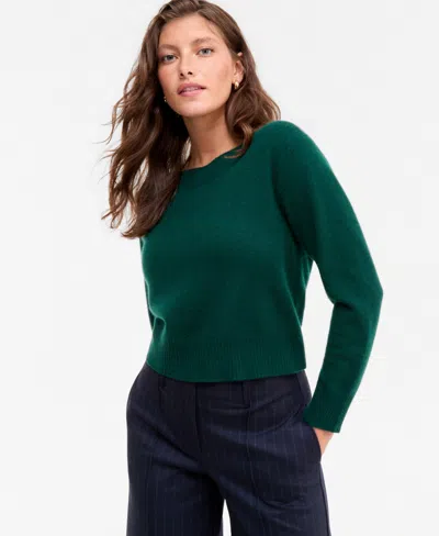 Charter Club Women's 100% Cashmere Long Sleeve Boatneck Sweater, Macy's Exclusive In Green